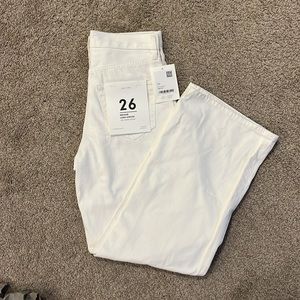 OAK + FORT Ecru Wide Leg Jean- 26 - NWT